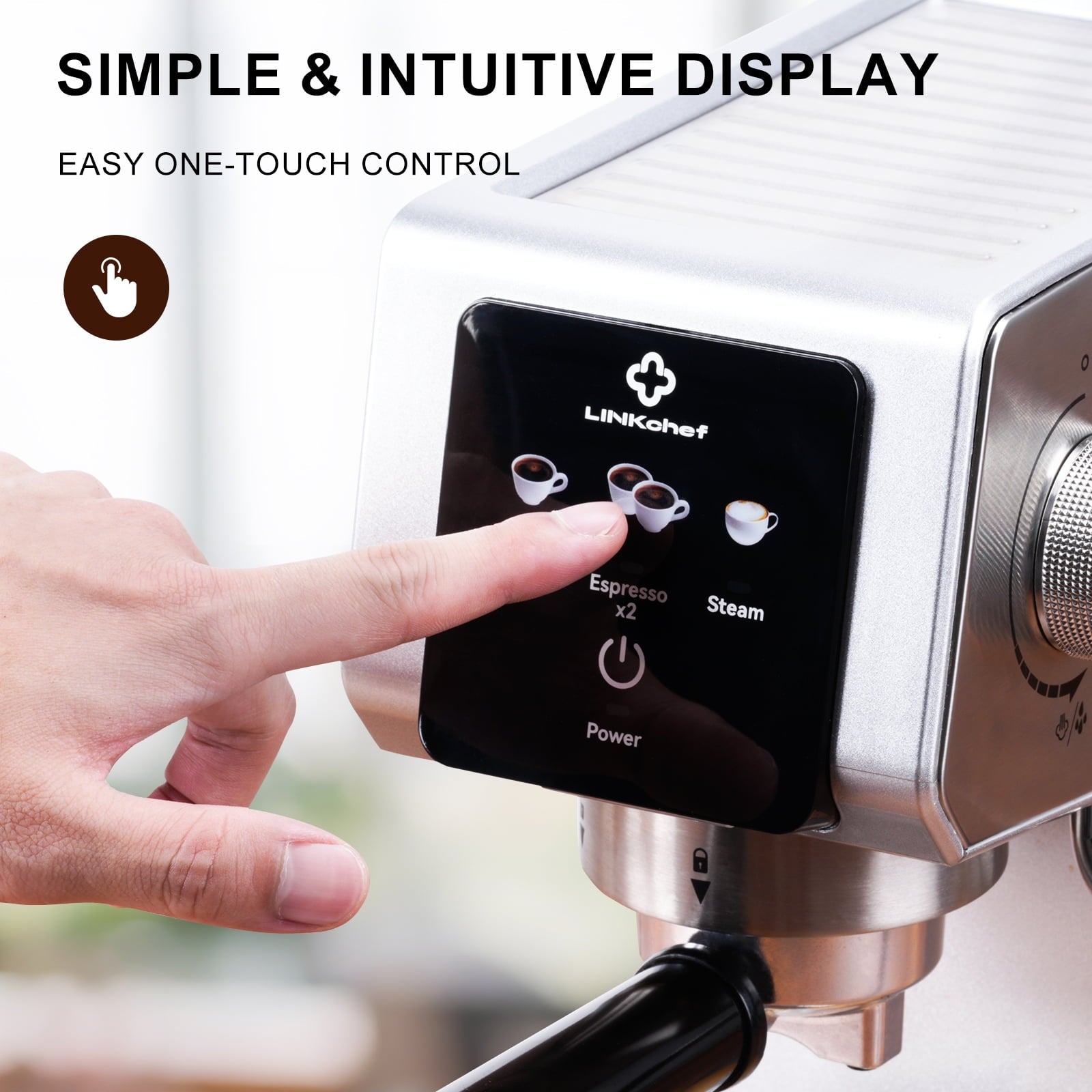 LINKChef Espresso Machine 20 Bar, Professional Espresso Maker with Milk Frother Steam Wand