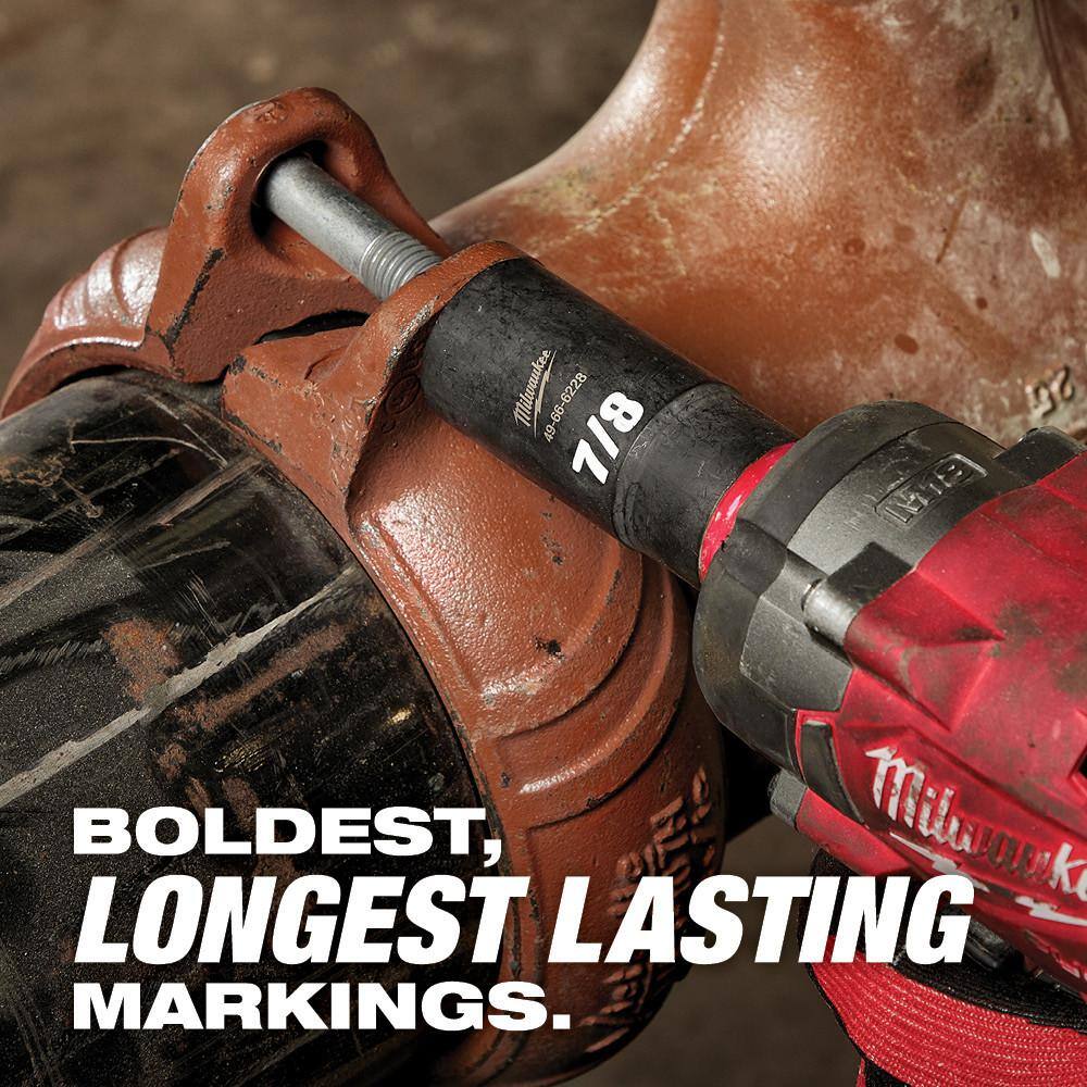 49-66-7093 SHOCKWAVE 1/2 in. Drive SAE Deep Well 6 Point Impact Socket Set (18-Piece)