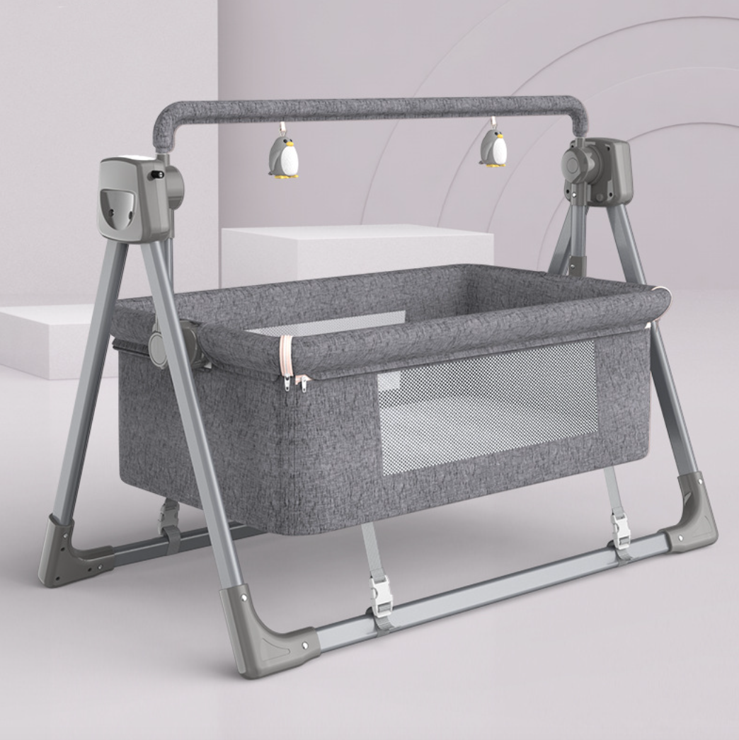 Smart Electric Baby Crib Bedding Cradle Nursery Bassinet Set W/ Music