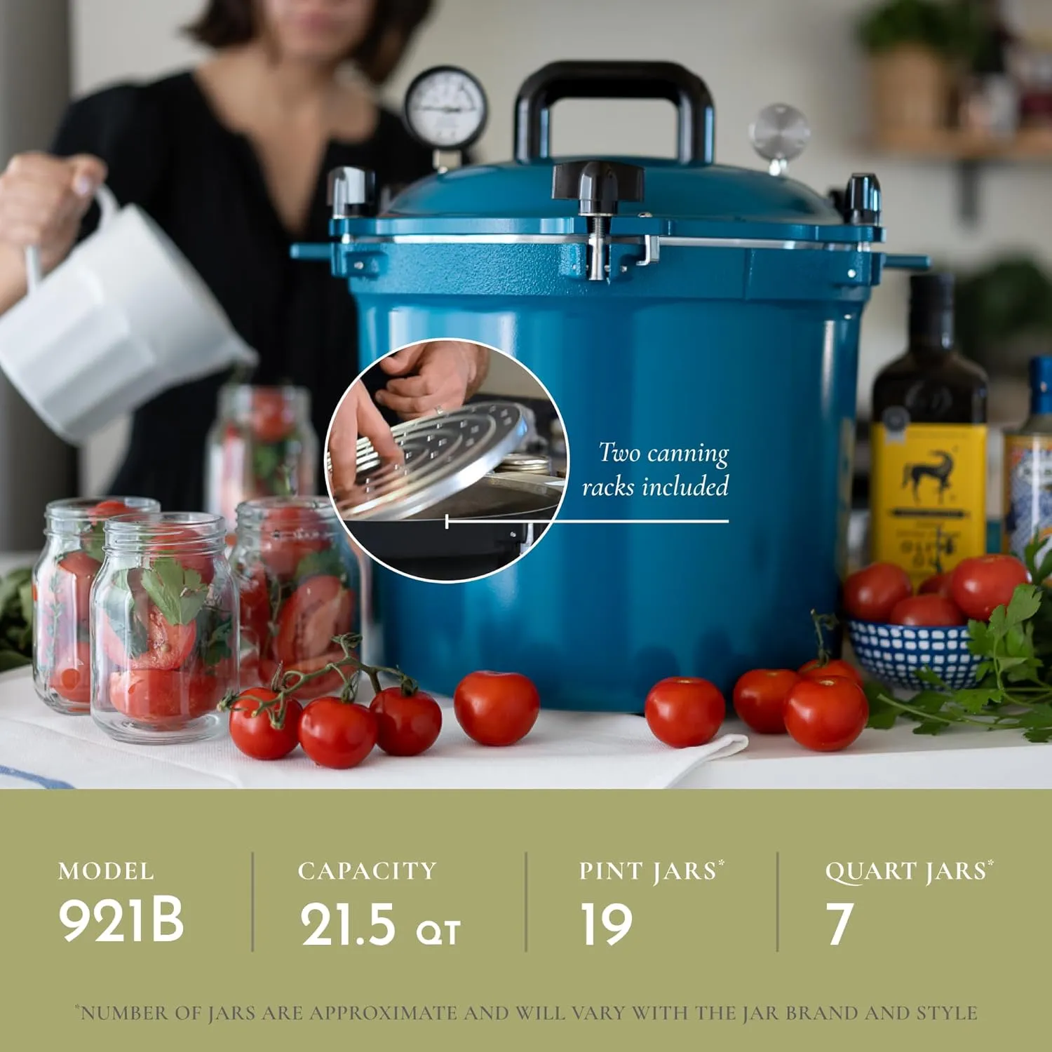 All American 1930 21.5qt Pressure Cooker & Canner, Aluminum, Metal-to-Metal Seal, Gas & Electric Compatible, Made in USA