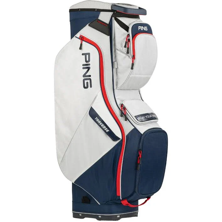 Ping Traverse Cart Bag - Navy White Red