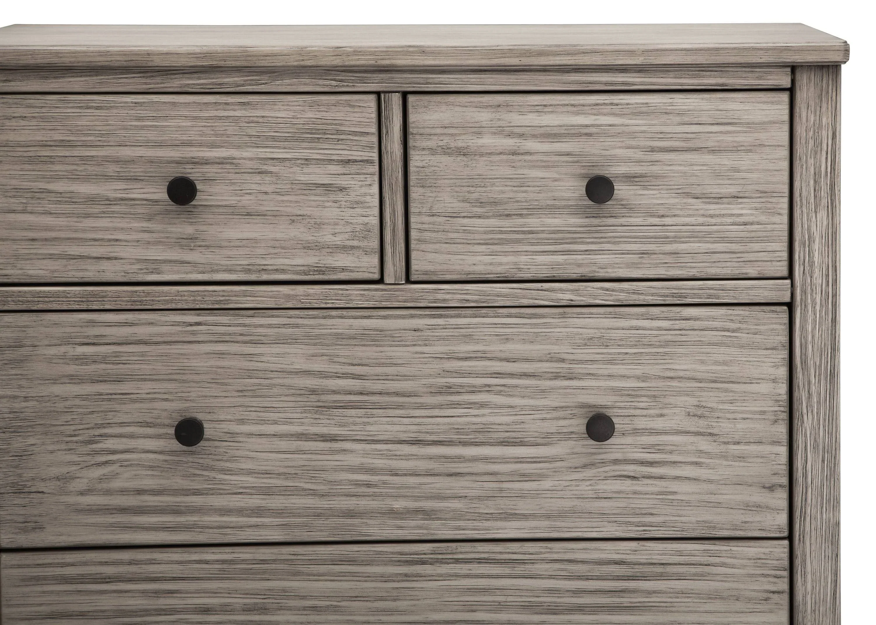 Simmons Kids Monterey 4-Drawer Dresser with Changing Top and Interlocking Drawers, Rustic Grey