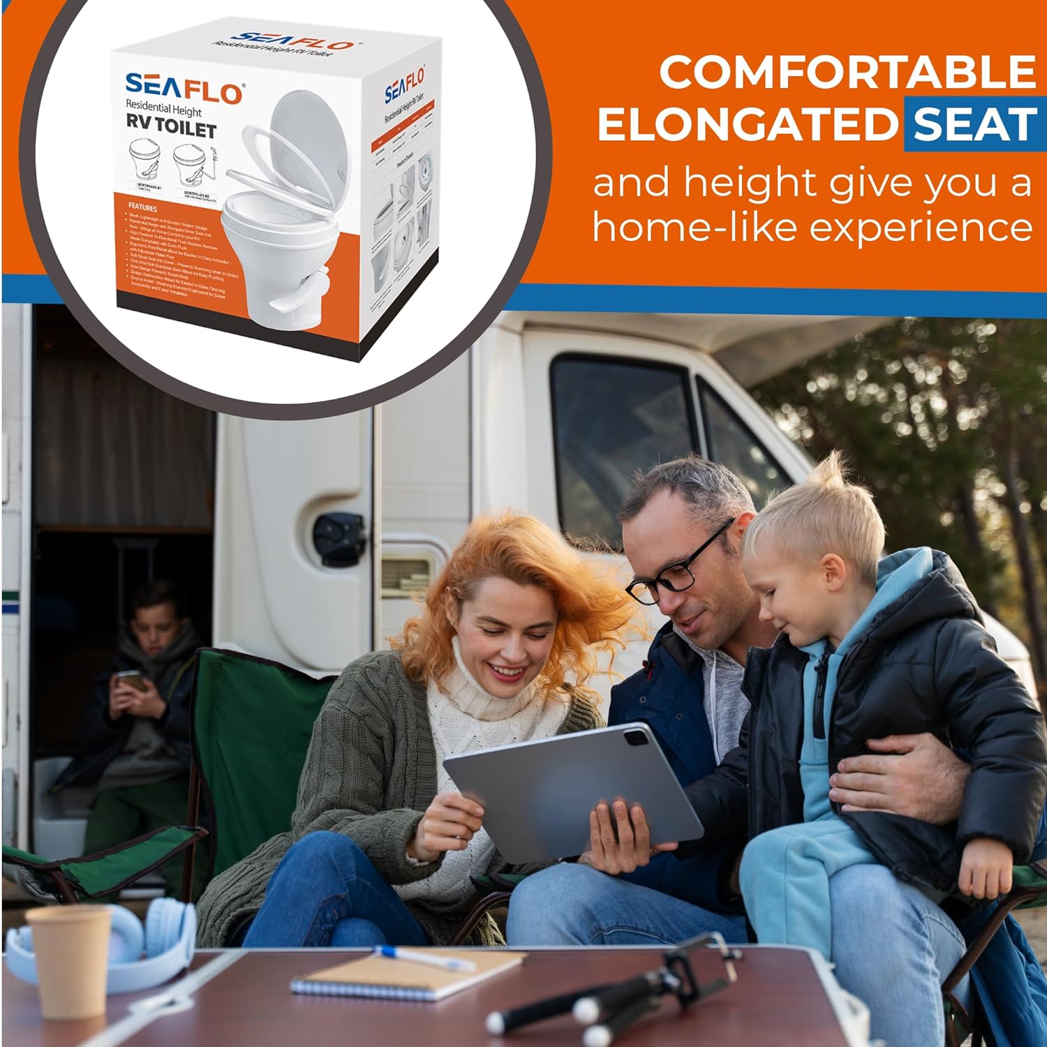 Toilet - Standard Height, Gravity Flush, Foot Pedal, Soft Close Lid with Sprayer Attachment