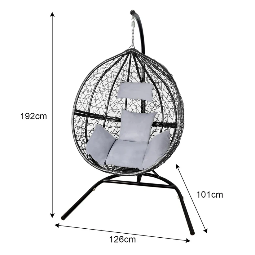 Hanging Indoor/Outdoor Egg Chair with Rain Cover