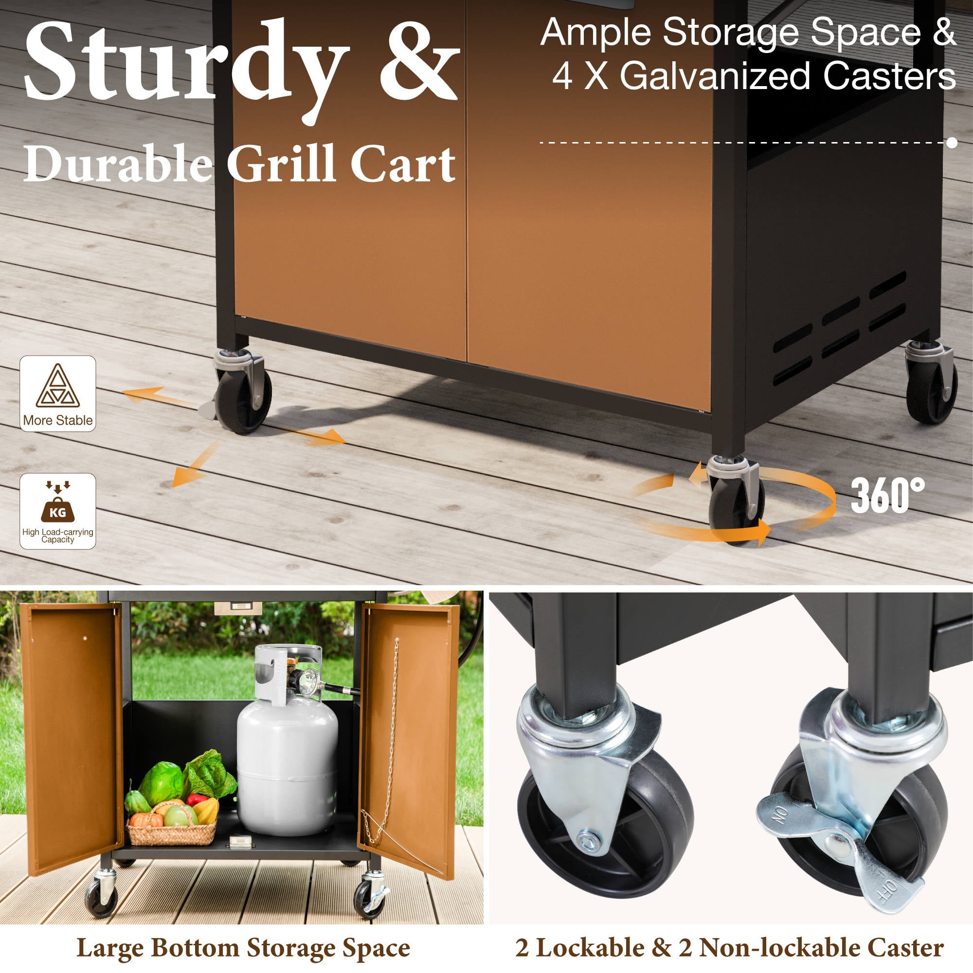 Summit Living 4 Burner Propane Gas Grill with Side Burner Stainless Steel