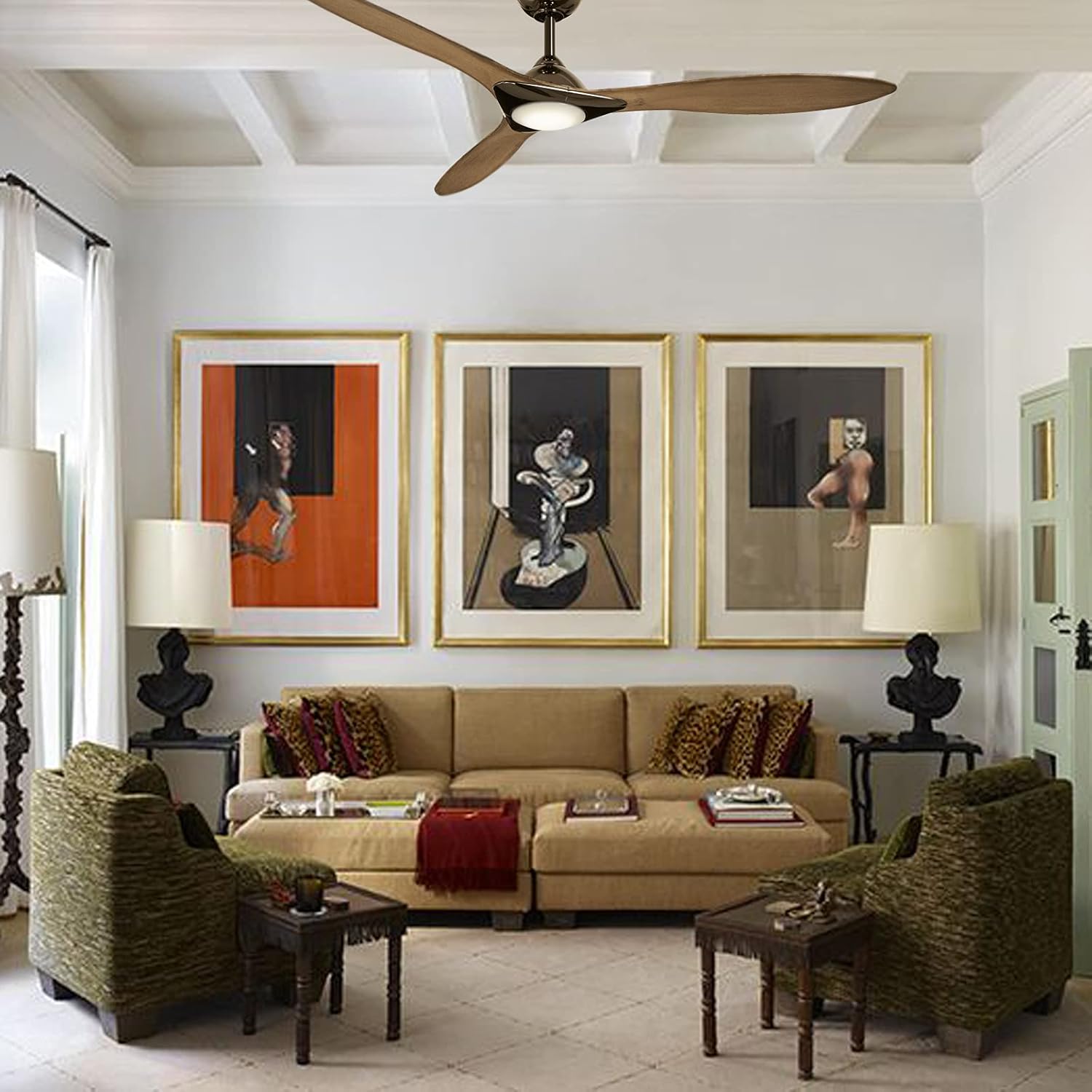 Ceiling Fan (Soft Brass/Flat White)