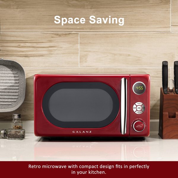 0.7 cu ft Retro Red Microwave Oven