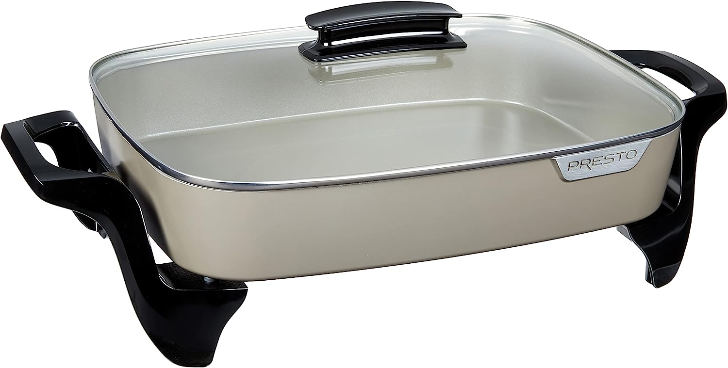 , Grey Ceramic 06856 Electric Skillet, 16