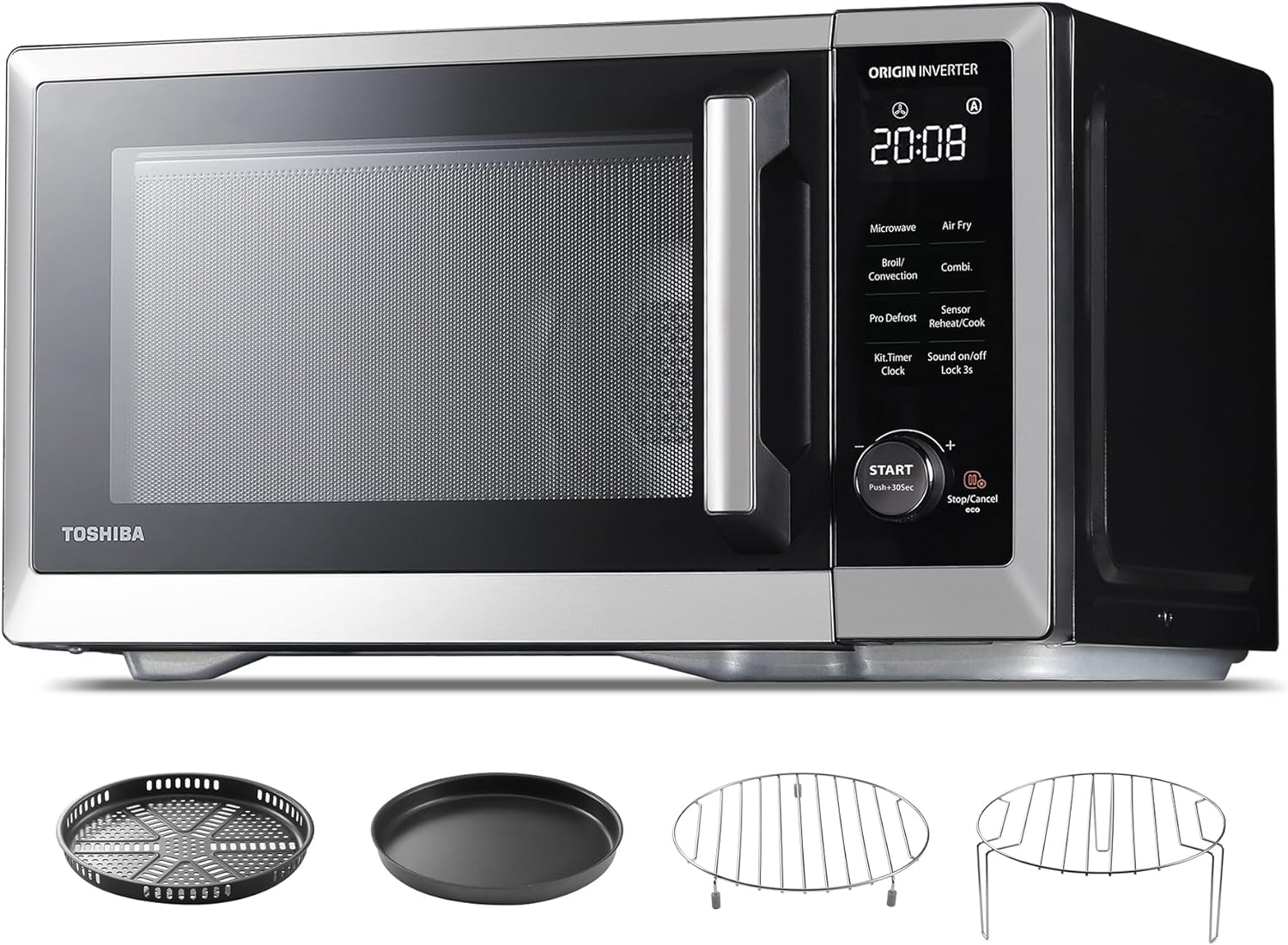 Countertop Microwave Oven Air Fryer Combo, Inverter, Convection, Broil, Speedy Combi, Even Defrost, Humidity Sensor, Mute Function, 27 Auto Menu&47 Recipes, 1.0 cu.ft/30QT, 1000W