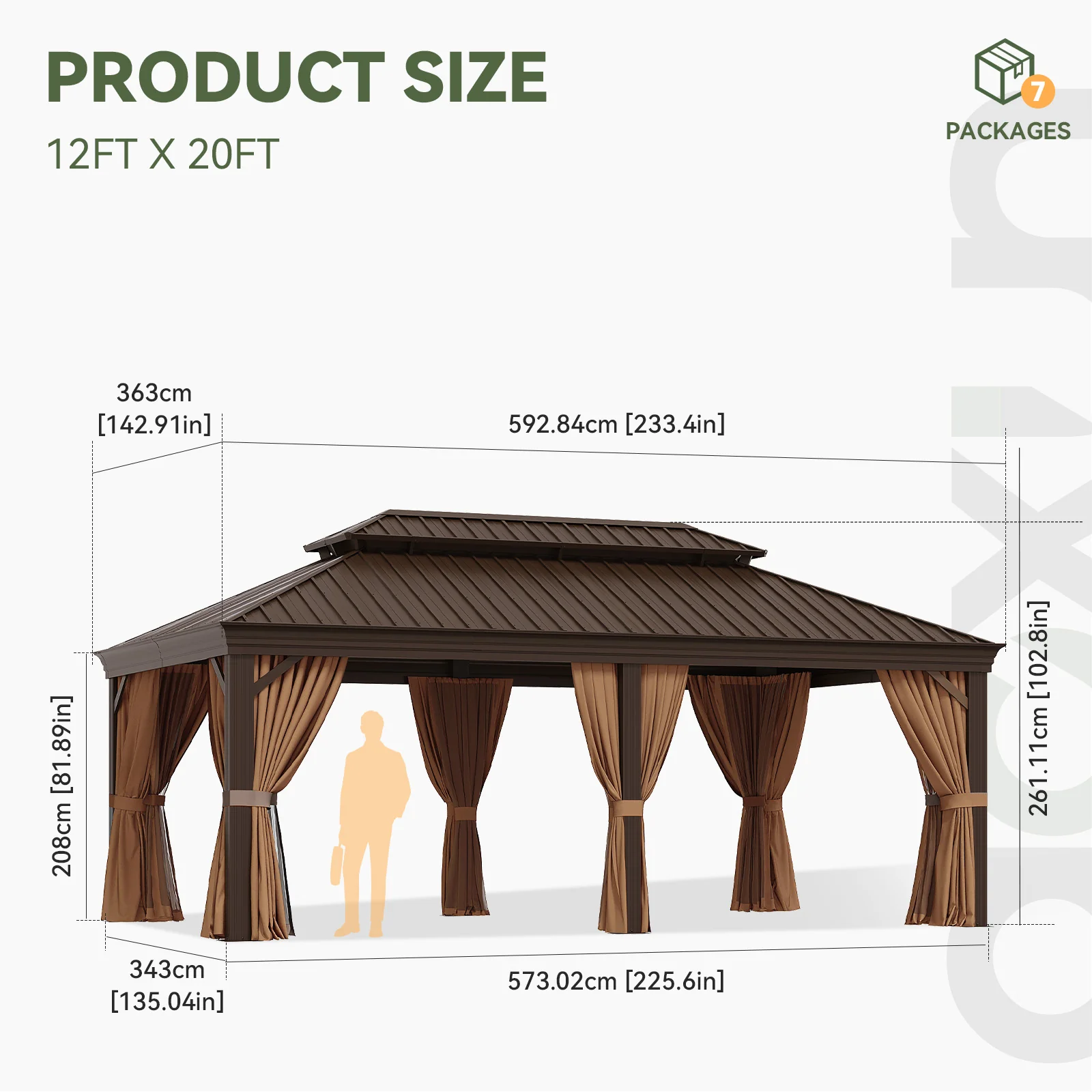 Hardtop Gazebo with Rain Gutter
