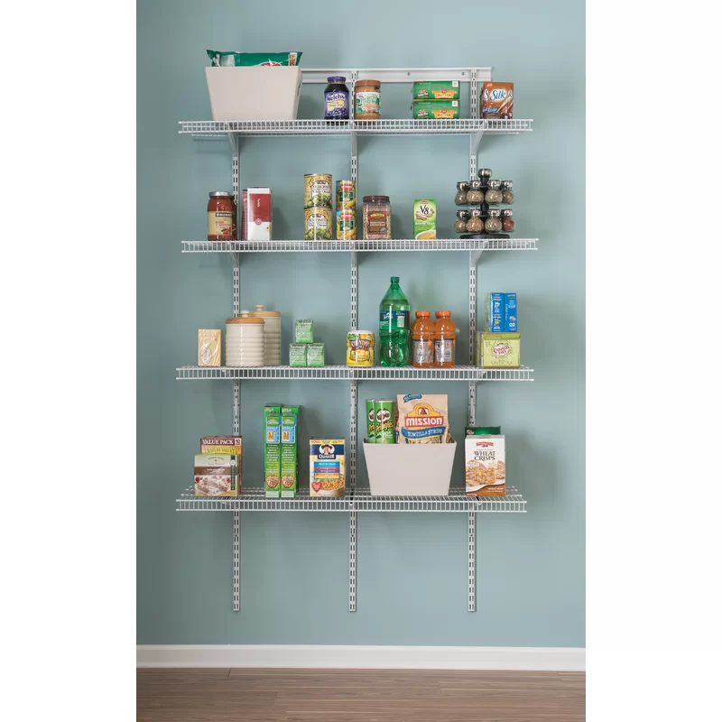 2845 ShelfTrack 16.75 in. D x 48 in. W x 80 in. H White Wire Utility Steel Closet System Kit