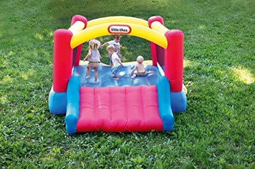 Little Tikes Jump 'n Slide Bouncer - Inflatable Jumper Bounce House Plus Heavy Duty Blower With GFCI, Stakes