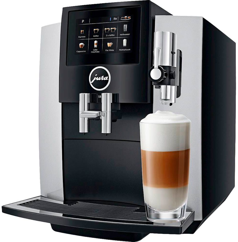 Jura - S8 Espresso Machine with 15 bars of pressure and Milk Frother - Moonlight Silver