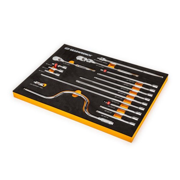 1006452353 3/8 in. Drive 90-Tooth Ratchets and Drive Tool Set in EVA Foam Tray (17-Piece)