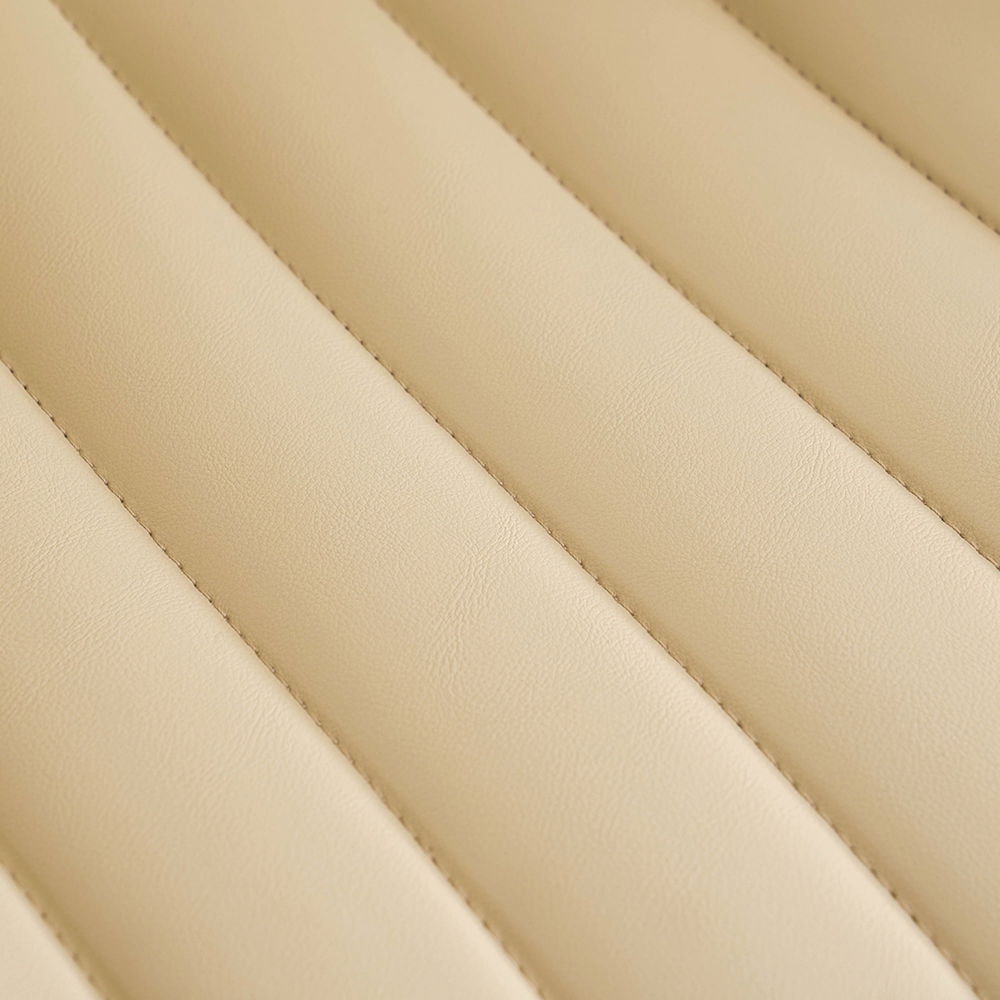 YOUNIKE Cute Armless Office Desk Chair Modern Upholstered Faux Leather Swivel Task Chair, Brown