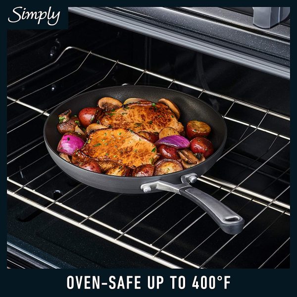 10-Piece Pots and Pans Set, Nonstick Kitchen Cookware with Stay-Cool Stainless Steel Handles, Black