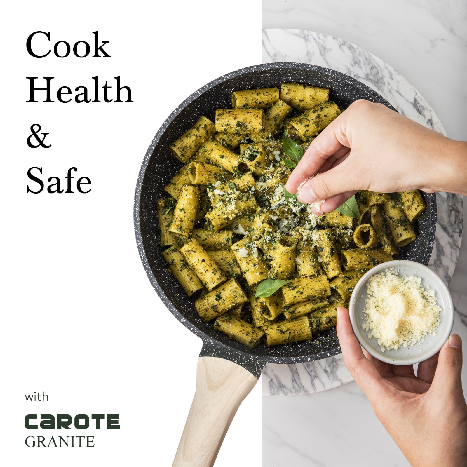 CAROTE 8 Pcs Pots and Pans Set Non Stick, Nonstick Kitchen Cookware Sets, Induction Cookware (Black)