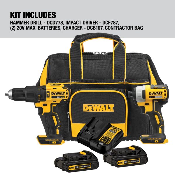 2-Tool 20-Volt Brushless Power Tool Combo Kit with Soft Case (2-Batteries and charger Included)