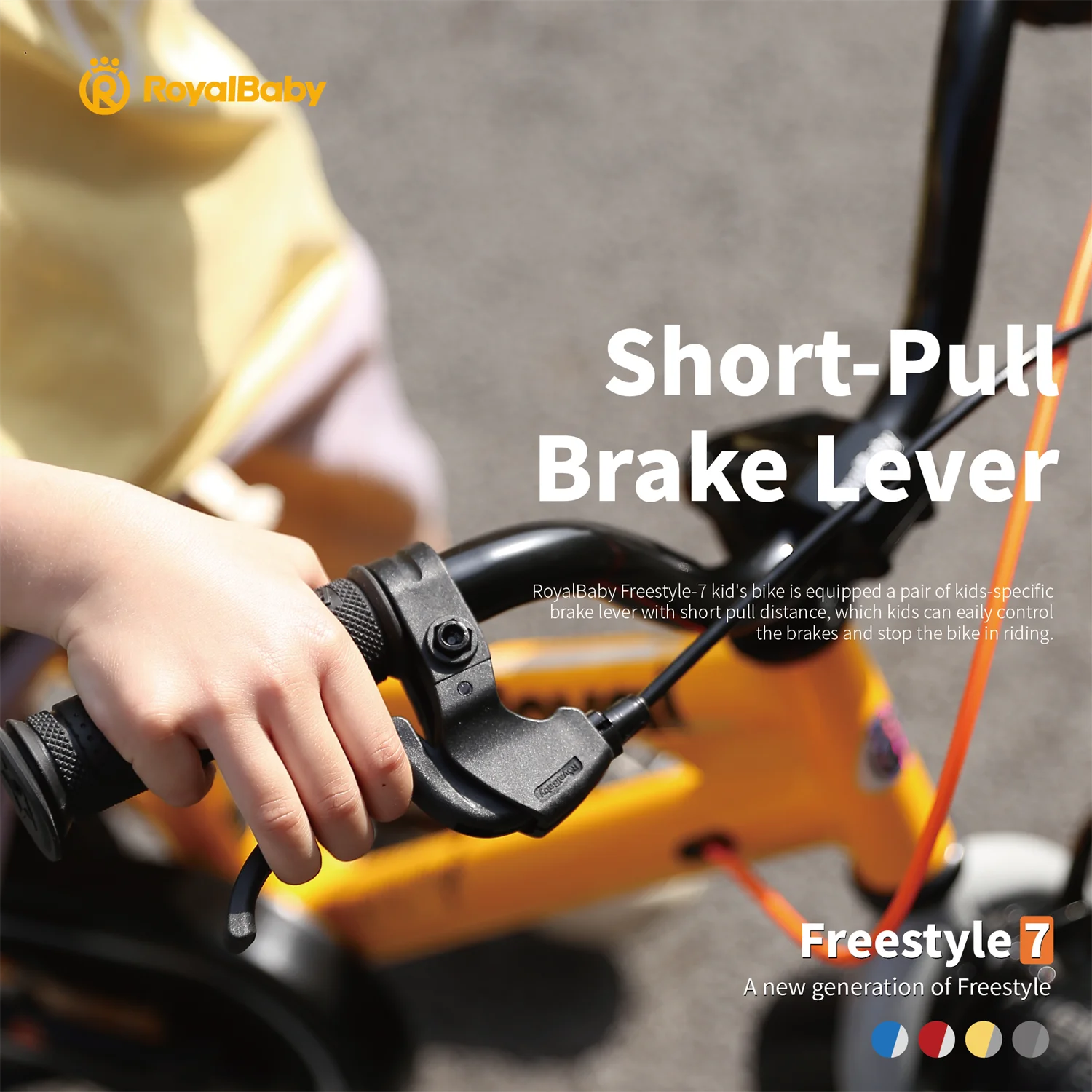 Royalbaby Freestyle 7 Kids Bike Toddlers 14 Inch Wheel Dual Handbrakes Bicycle Beginners Boys Girls Ages 3-5 Years, Kickstand and Water Bottle Included, Gray