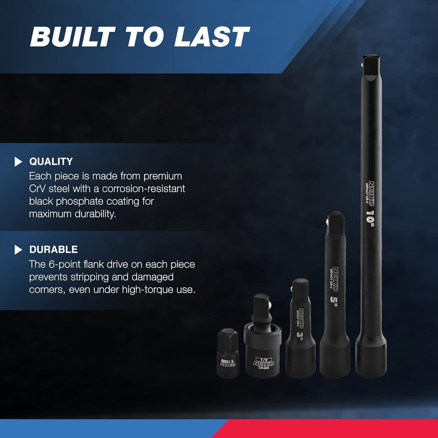 Chrome Vanadium Impact Socket Set 1/2′′ Drive, 65-Piece, SAE & Metric, Deep & Shallow, Includes Adapters & Ratchet Handle