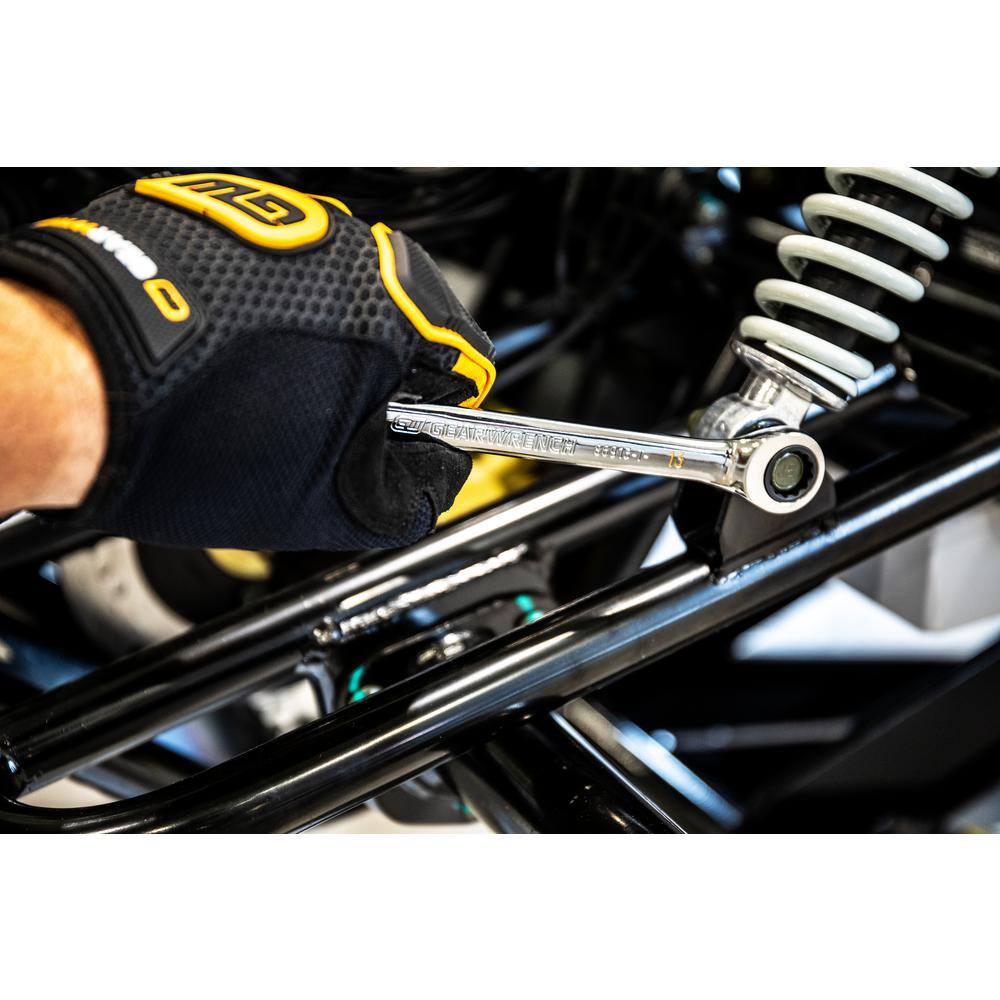 1006137126 SAE/MM 90-Tooth Pro Combination Ratcheting Wrench Tool Set with Tray (18-Piece)