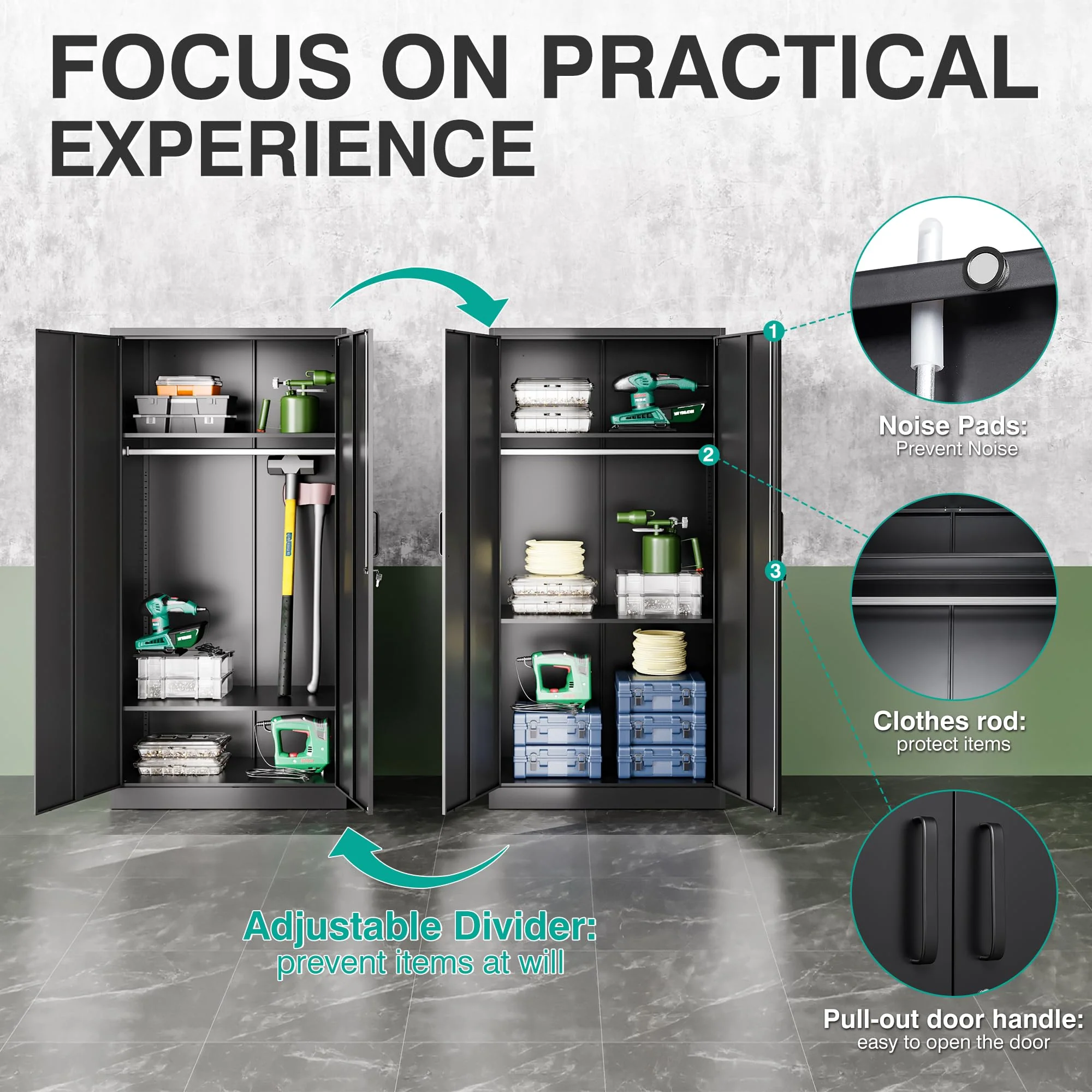 SISESOL Metal Storage Cabinets Locker with Locker Shelf, 72