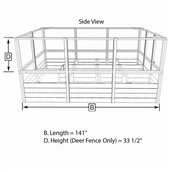 Deer Proof Cedar Complete Raised Garden Bed Kit �?8�?x 8�?x 20′�?