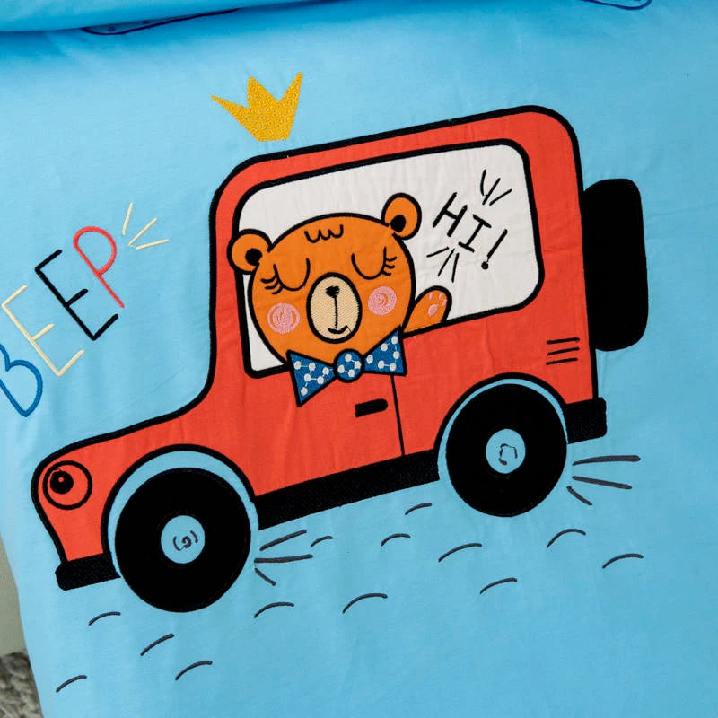 Bear Driver Cotton Applique Embroidery Kit