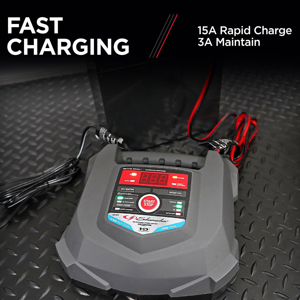 Schumache 15-Amp 6V/12V Fully Automatic Battery Charger and Maintainer