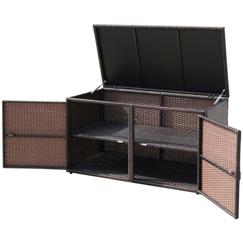 Keter 88 Gallon Rattan Outdoor Deck Storage Box – Weatherproof Patio Container