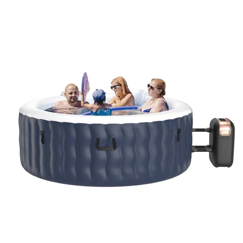 4-Person SaluSpa Inflatable Hot Tub Spa with 108 Massage Bubble Jets, Air Pump, Filter Cartridge & Cover, Portable Outdoor Blow Up Spa
