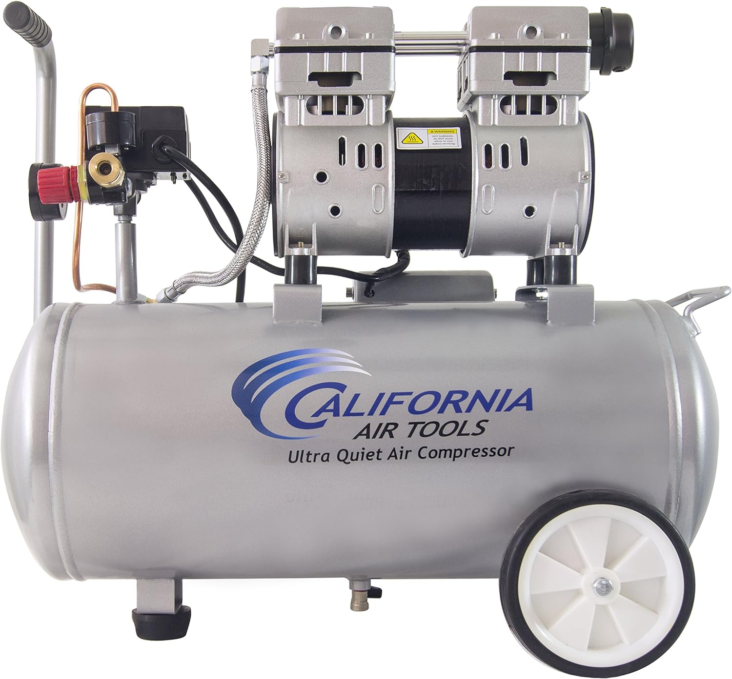 California Air Tools 8010 Ultra Quiet Oil-Free Air Compressor, 1.0 HP, 8 Gallon Steel Tank, 60 dB Noise Level