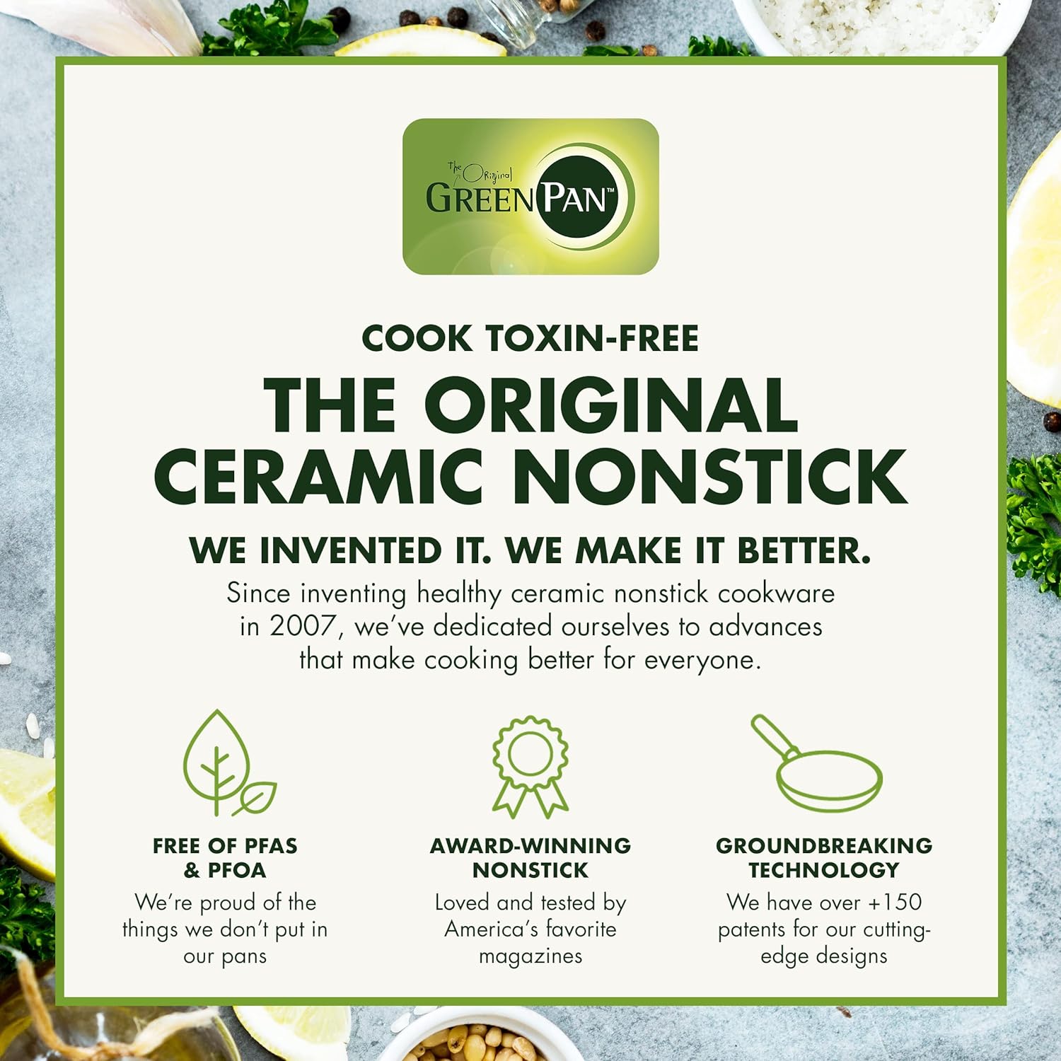 Reserve Hard Anodized Healthy Ceramic Nonstick 10 Piece Cookware Pots and Pans Set, Gold Handle, PFAS-Free, Dishwasher Safe, Oven Safe, Black