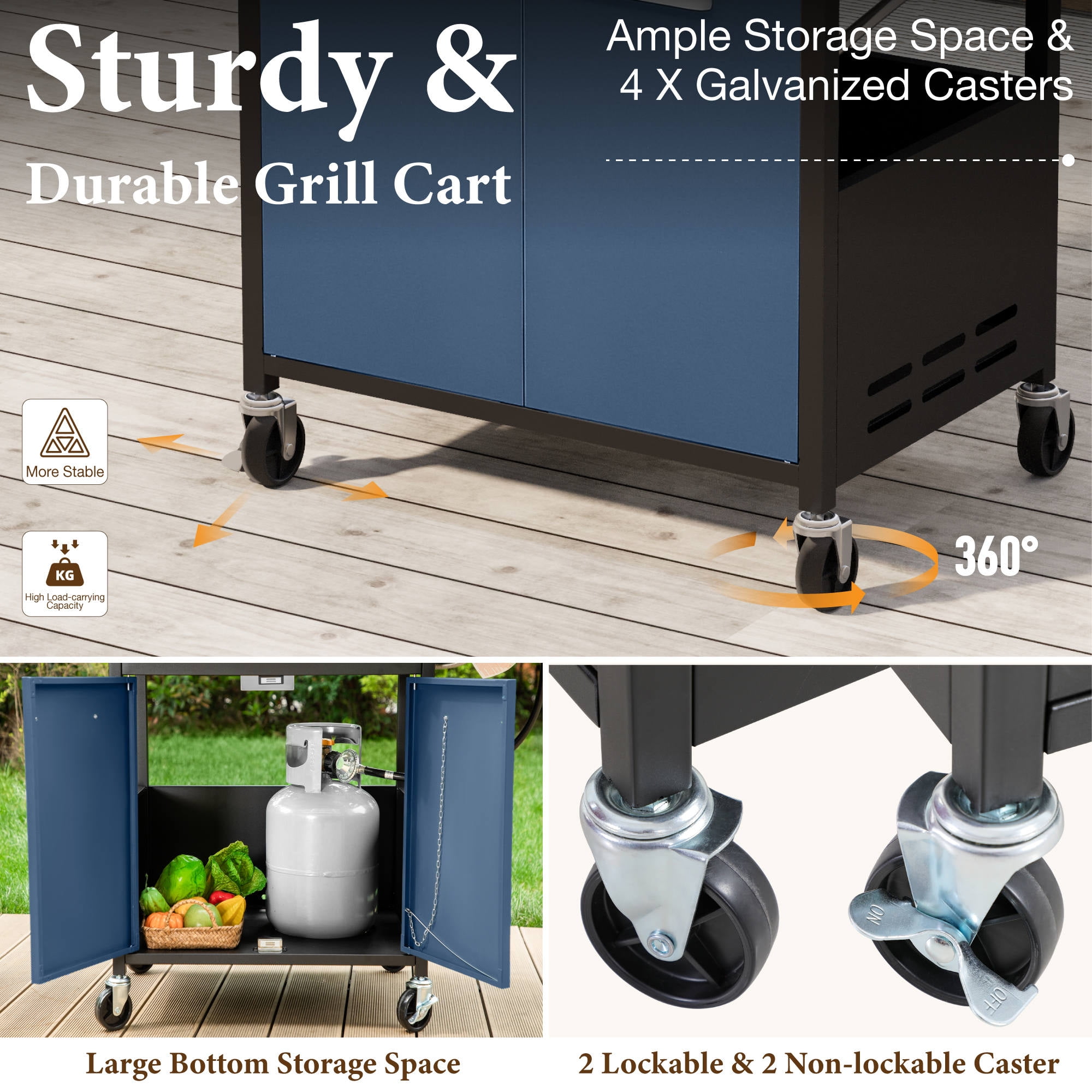 Summit Living 4 Burner Propane Gas Grill with Side Burner Stainless Steel