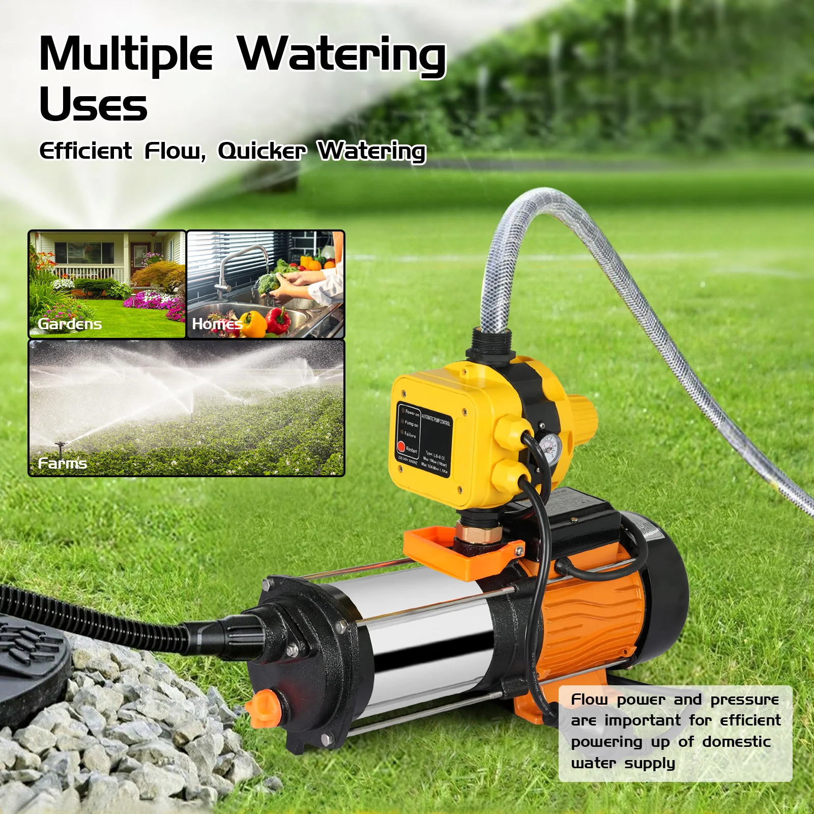 2500W Water Pump With Pressure Controller