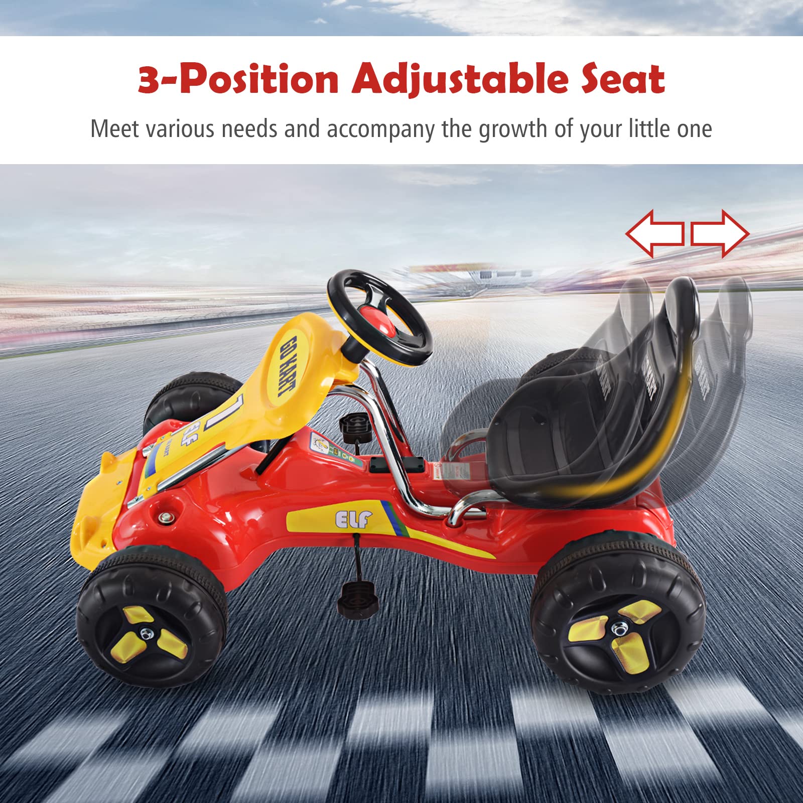 Costzon 3 Position Adjustable Steering Anti Slip