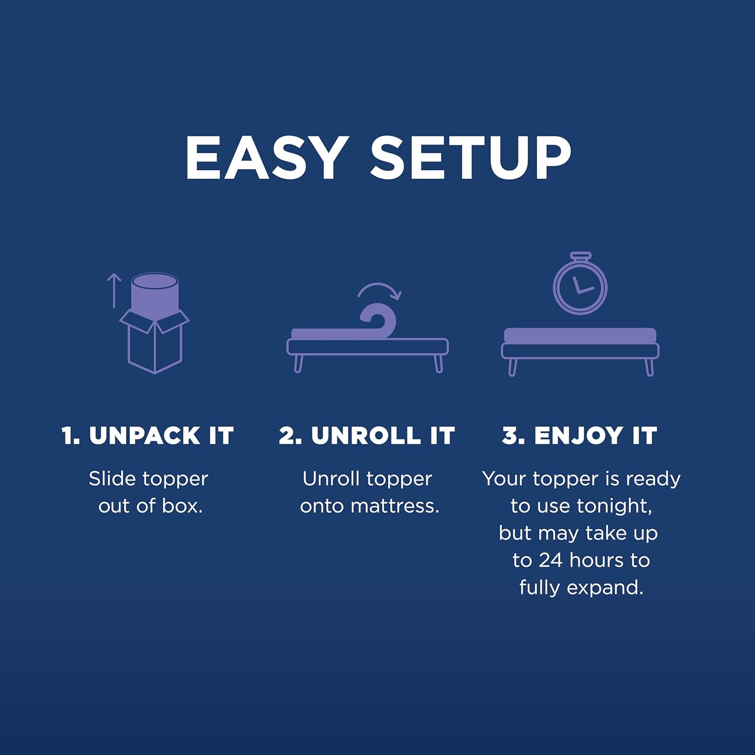 11182130DTC TEMPUR Supreme 3-Inch Medium Firm Mattress Topper, Twin, White