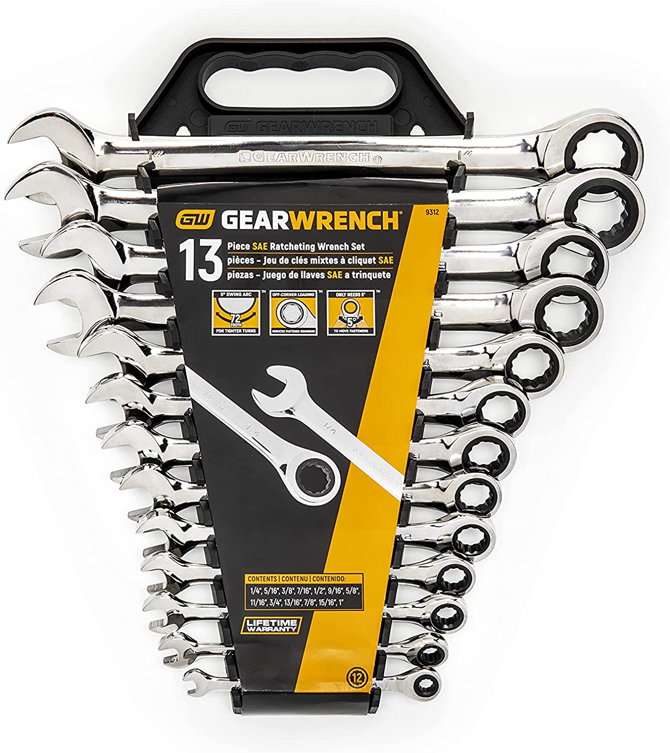 GEARWRENCH 12 Point Ratcheting Combination Wrench Set