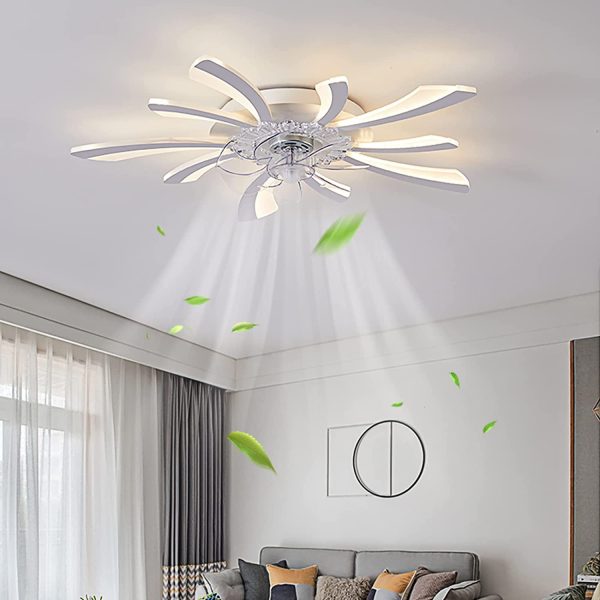 30.7  Ceiling Fans with Lights and Remote Control,Modern Flush Mount 3 Color Changeable, 6 Speeds Dimmable Round Low Profile Ceiling Fan for Bedroom Children s Room Dining Room Living Room
