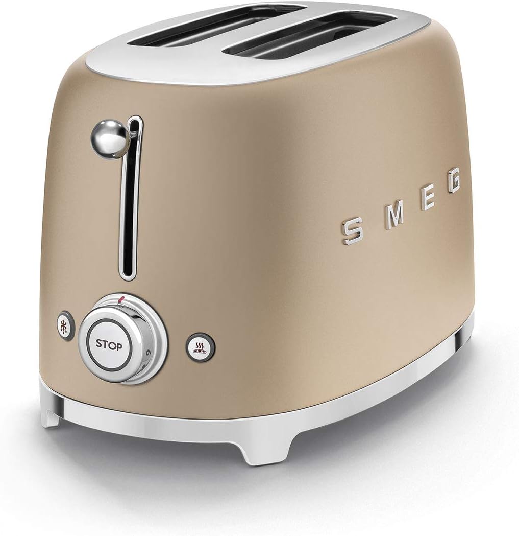 2 Slice Retro Toaster (Matte Champagne)