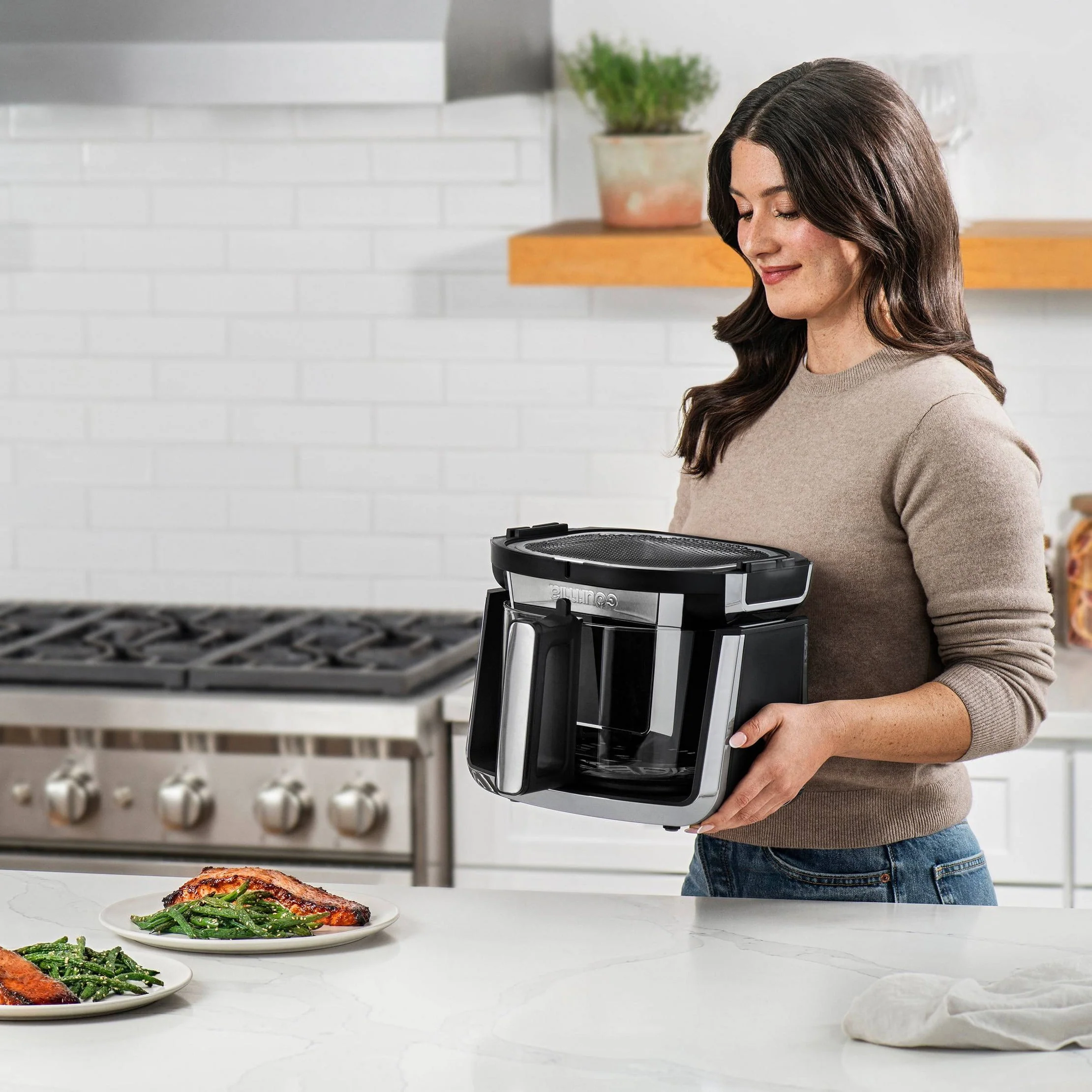 7-Qt. Fry ‘N Fold Digital Air Fryer with 10 Presets & Guided Cooking - Black