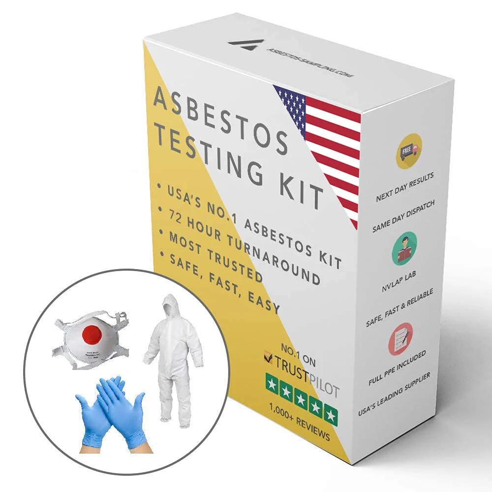 Asbestos Testing Kit (Quality PPE Included) - 72hr Results from NVLAP Lab - Test Fee Included (1 Sample)