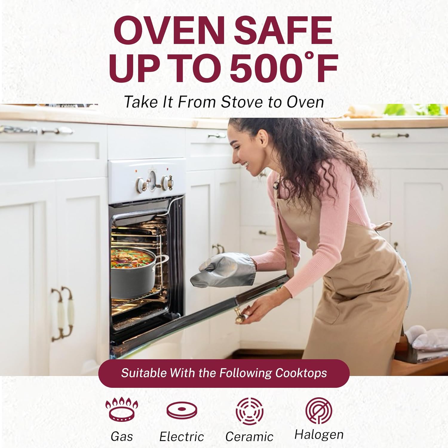 13 Pc Ceramic Pots and Pans Set Non Stick Cookware Set, Kitchen Cookware Sets, Pot and Pan Set, Hard Anodized Ceramic Cookware Set, Nonstick Cookware Set, Dishwasher Safe