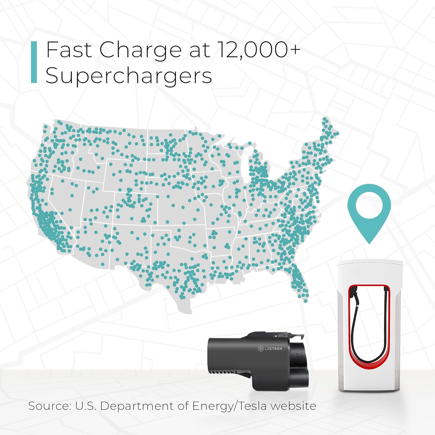 Lectron NACS to CCS1 EV Adapter – 500 Amps, 1,000V Fast Charging for Tesla Superchargers
