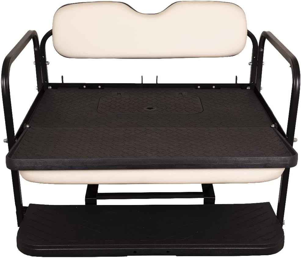 MACH3 Club Car Precedent/Tempo/Onward Golf Cart Rear Seat Kit with Steel Frame | Compatible with 2004-Up Models (Buff)
