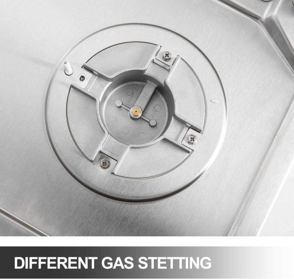 22′′x20′′ Built in Gas Cooktop 4 Burners Stainless Steel Stove with NG/LPG Conversion Kit Thermocouple Protection and Easy to Clean (20Wx22L)