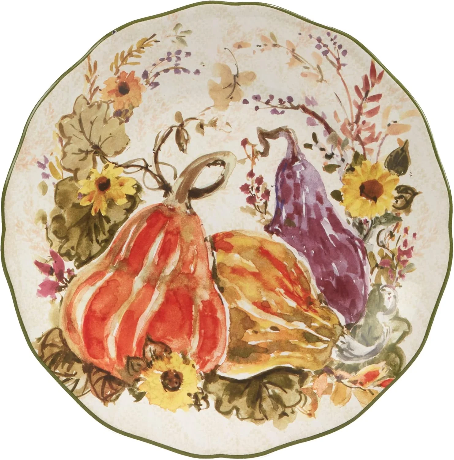 Certified International Harvest Morning Salad/Dessert Plates, Multicolor, Medium, Set of 4