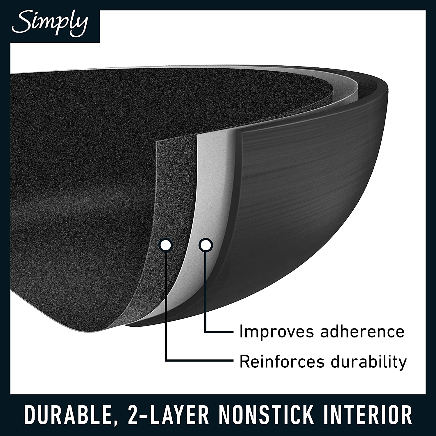 10-Piece Pots and Pans Set, Nonstick Kitchen Cookware with Stay-Cool Stainless Steel Handles, Black