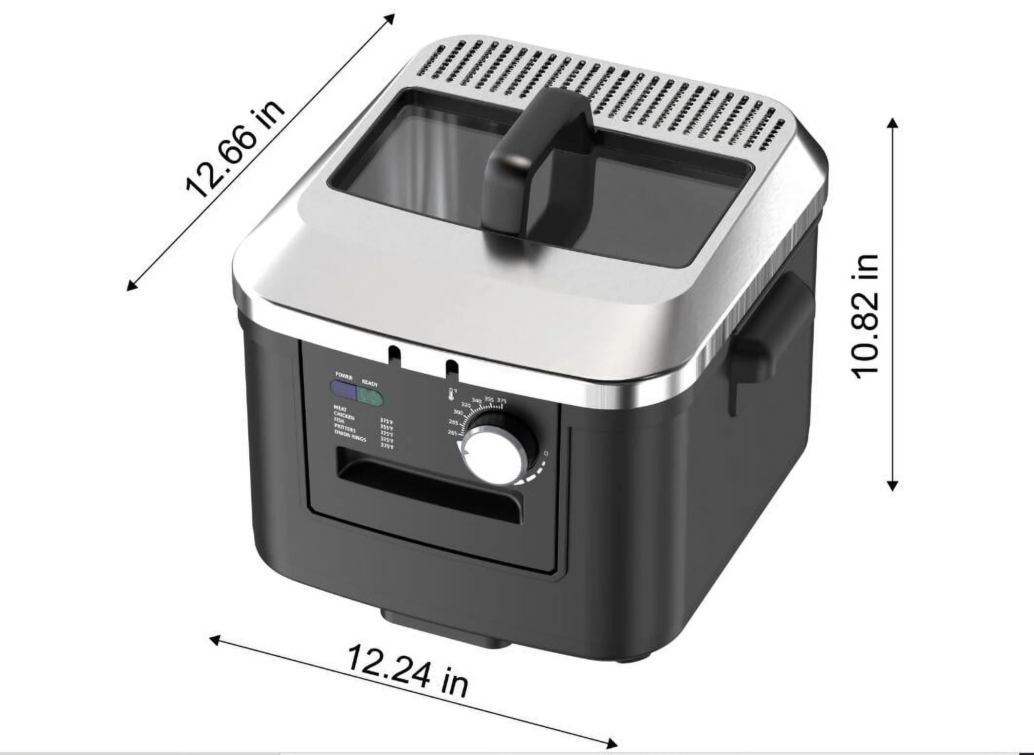 Mainstays 4L Deep Fryer, Stainless Steel Lid, Electric, New Model MS8400778514-2