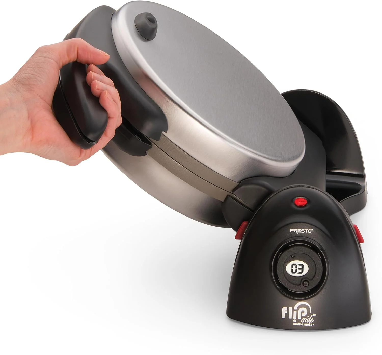 Presto Ceramic Flipside Belgian Waffle Maker, 7 inches (Pack of 1), BlackGray